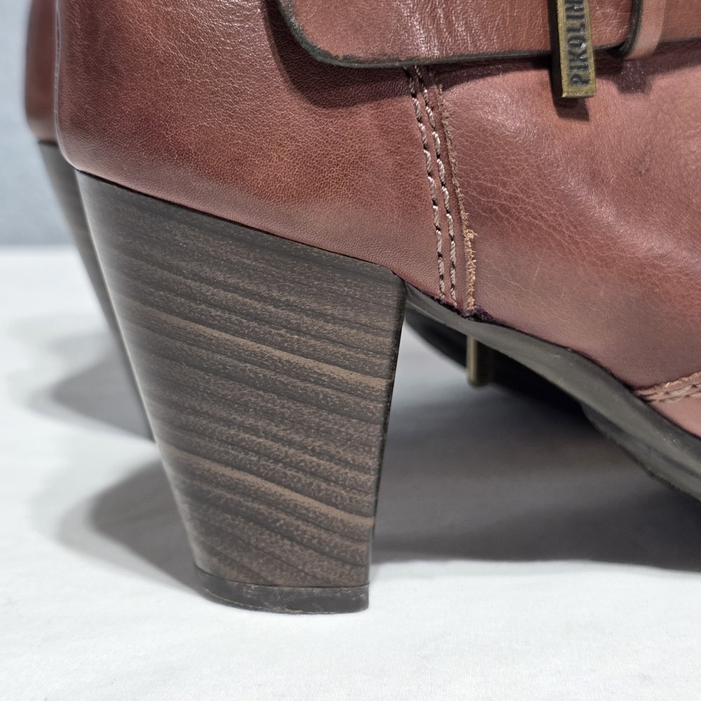Pikolinos Women's Leather Ankle Bootie Side Zip Round Toe Comfort Brown US 5 - Picture 11 of 11